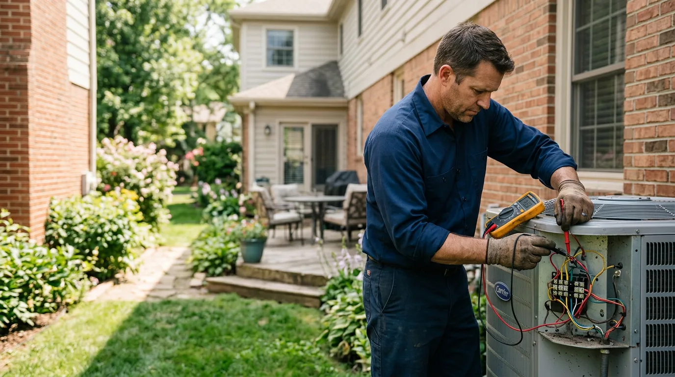 HVAC technician working near East Templeton, MA